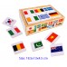 Wooden Memory Game Flags of the World